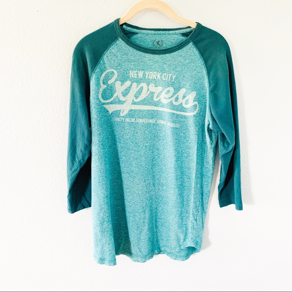 Green Express Baseball Tee Size XS